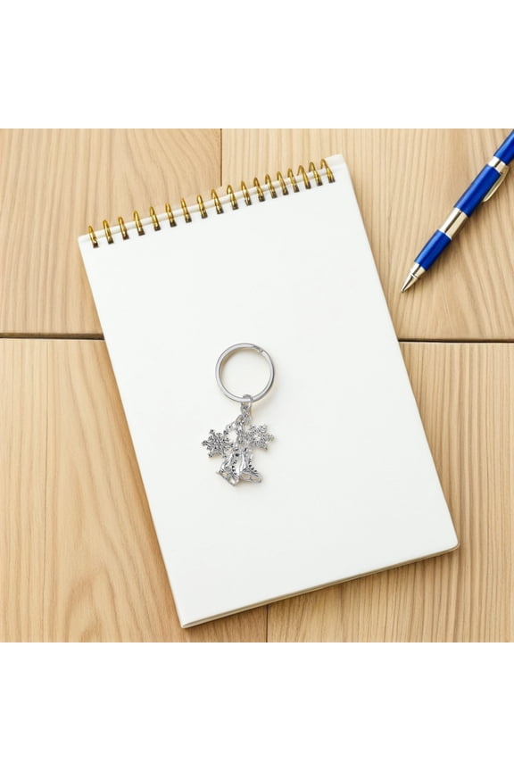 4Pcs Lightweight Ice Skate Keyring with Snowflake Charm Winter Themed Keychain
