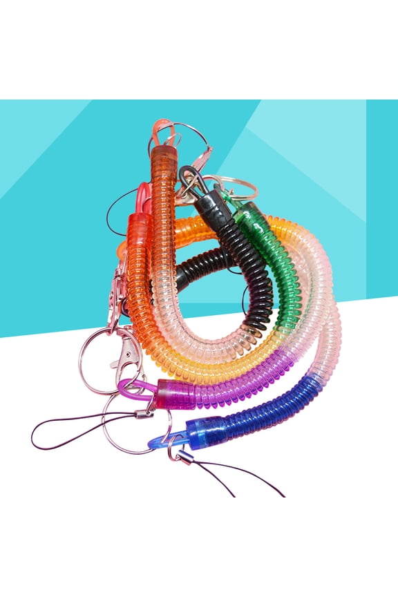 4Pcs Spring Coil Keychain with Clip Flexible Elastic Durable Plastic for Convenient Wrist Use
