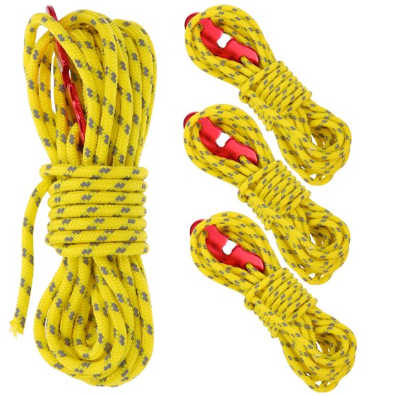 TITINICE 4Pcs Tent Guy Line Rope Reflective Nylon Dacron with Hook Ideal for Camping Outdoors