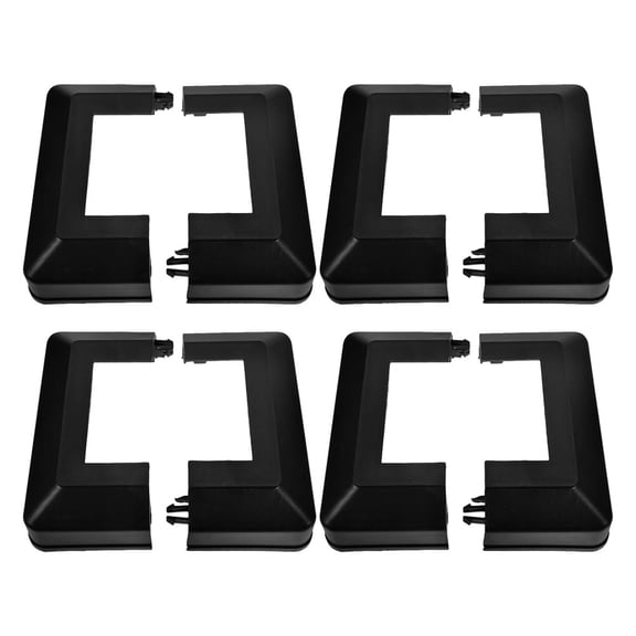 TITINICE 4Pcs Black Post Cover Plates for Deck Posts Split Base Fence Post Protector Cap
