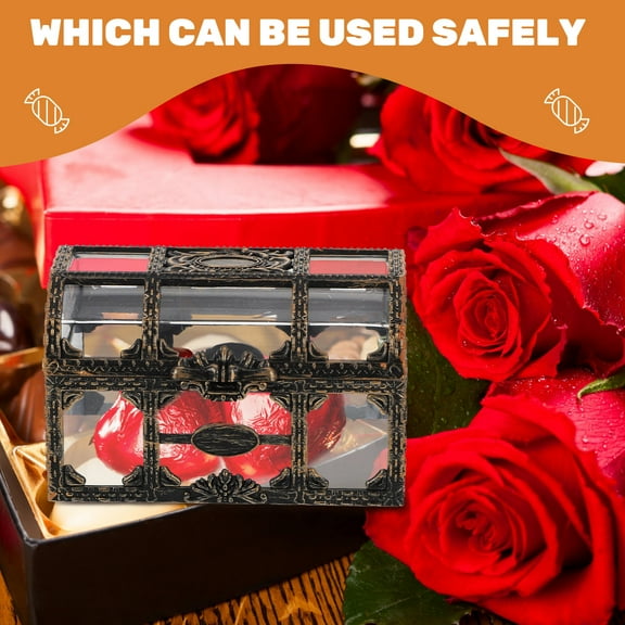 TITINICE 4Pcs Small Treasure Chest Candy Box Transparent for Wedding Party Favors