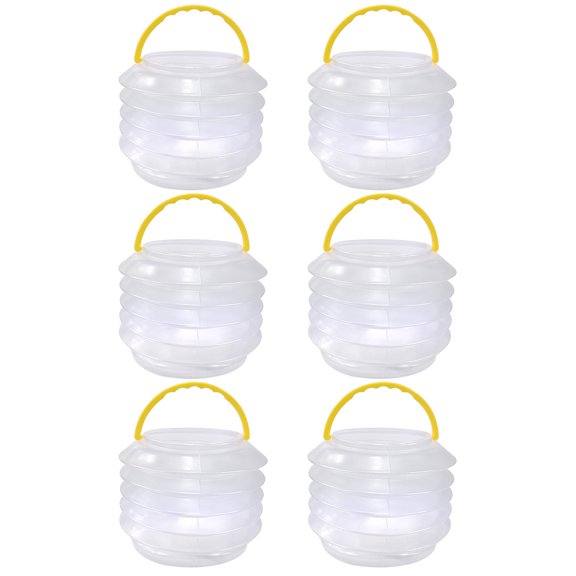 TITINICE 5 Sets Collapsible Wash Bucket Plastic Transparent for Cleaning Brushes Outdoors Back to School