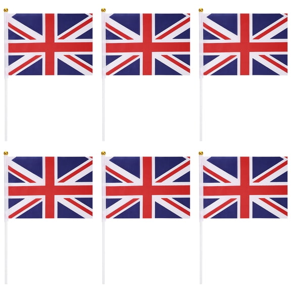 TITINICE 50Pcs Cheering British Flag Polyester Uk Flags Handheld for Events