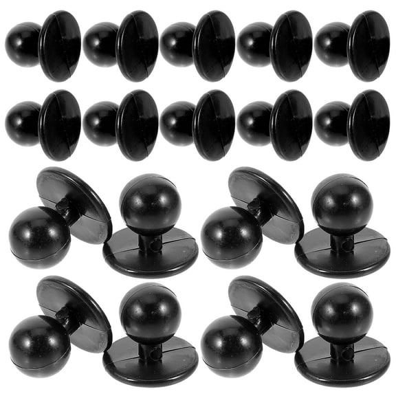 TITINICE 50Pcs Durable Black Plastic Buttons for Chef Jacket Uniforms Ideal for Sewing and Repairs