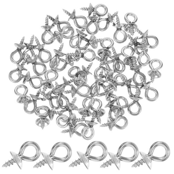 TITINICE Screw Eye Pins Clasps Hooks Round Eyelet Small Screw Silver 50pcs