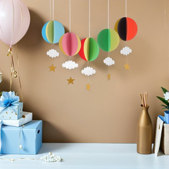 TITINICE 5Pcs Durable Assorted Color Hot Air Balloon Ceiling Decor for Anniversary and Engagement Celebrations