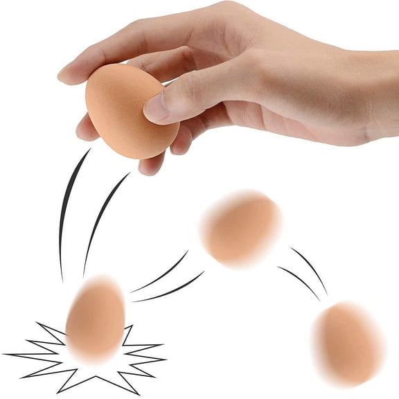 TITINICE 5Pcs Durable Egg Dog Toys Rubber Simulation Eggs for Pet Owners Khaki