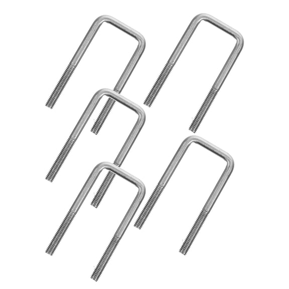 TITINICE 5Pcs Sturdy Plated Silver Stainless Steel U Bolts Square Bracket Clamp for Versatile Pipe Fixing Applications