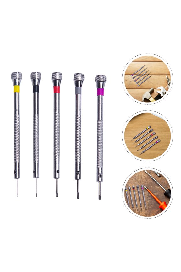 5pcs Watch Fixing Tool Kit Silver Multi Function Tool for Collectors