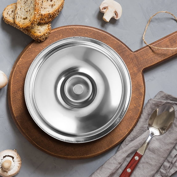 TITINICE 6Pcs Compact Stainless Steel Pan Lid Plated Silver Universal Cover for Small Saucepan and Pots