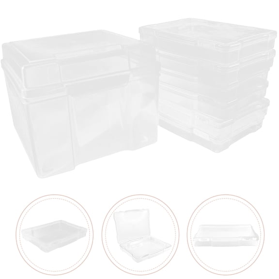 TITINICE 6Pcs Multi Purpose Transparent Storage Box for Cards Photos Postcards Organization