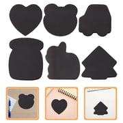 TITINICE 6Pcs Creative Black Multi Function Sticky Tabs Self Adhesive Notepads for Daily Use