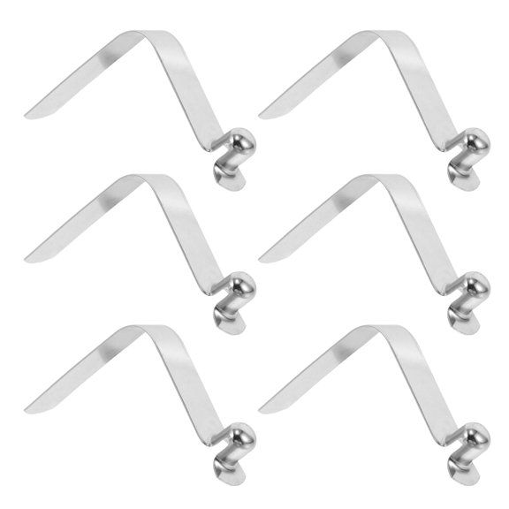 TITINICE 6Pcs Tent Pole Push Button Spring Clips Plated Silver for Universal Paddle Fixation and Easy Removal
