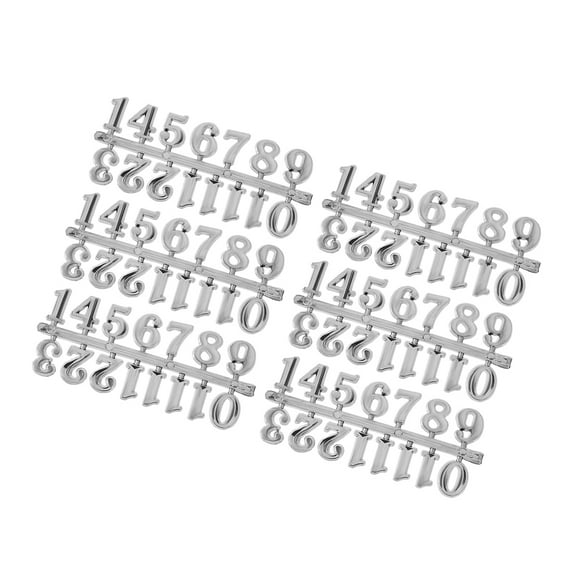 TITINICE 6Sets Replacement Clock Arabic Numbers Kit Wear Resistant Plastic for Living Room Bedroom Decor and Repair