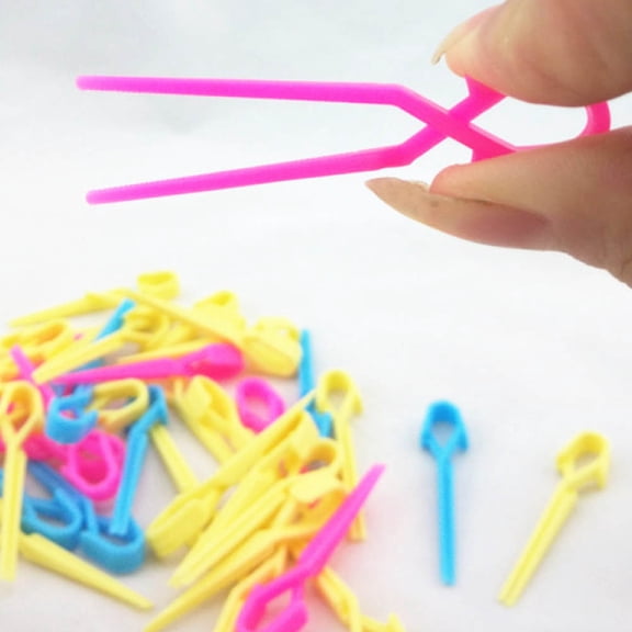 TITINICE 70Pcs Smooth Surface Plastic Hairdressing Clip in Assorted Colors for Cold Wave and Styling
