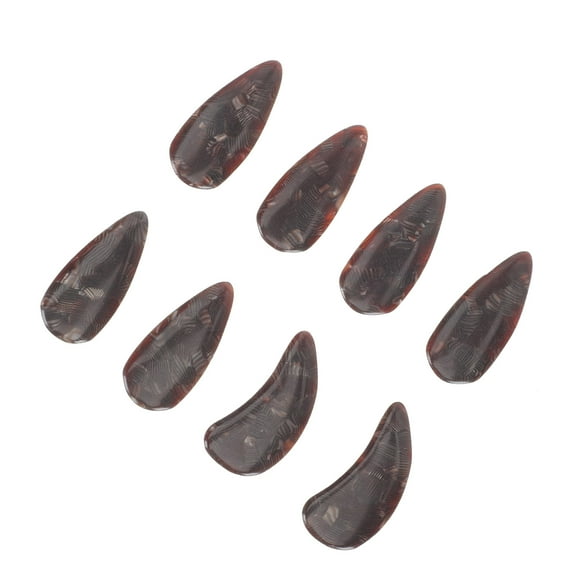 TITINICE 8Pcs Guzheng Fake Nails Smooth Rounded Finger Picks Assorted Colors for Instrument Performance