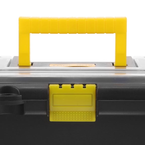 TITINICE Black Plastic Tool Box Portable Organizer for Mechanics and Power Tools Storage