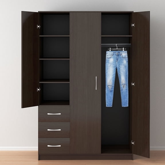 TITINICE Black Wardrobe Hanging Rail Closet Rod Strong Alloy Clothes Rail for Storage