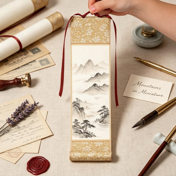 TITINICE Blank Scroll Paper Vertical Scroll Art for Home Decor 1Pack