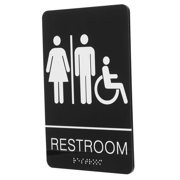 TITINICE Blind Braille Restroom Sign Black Acrylic Self-Adhesive for Business