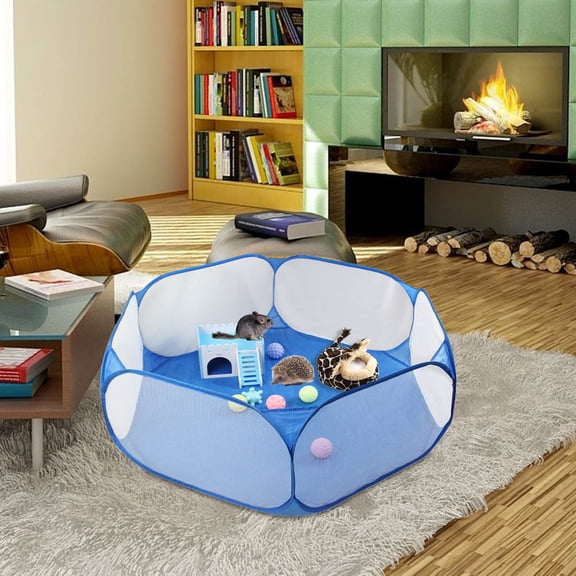TITINICE Blue Folding Pet House with Scratch Resistant Material and Breathable Side Opening for Pets