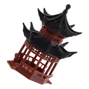 TITINICE Brown Micro Landscape Pavilion Ornament for Bonsai and Aquarium Decor