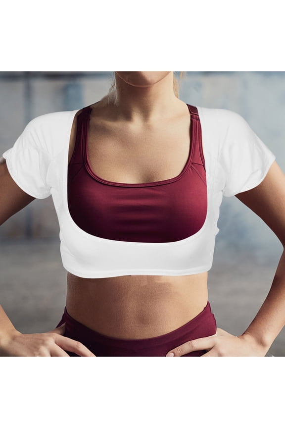 Comfortable Breathable Workout Vest with Sweat Absorbing Underarm Pads in White Mesh