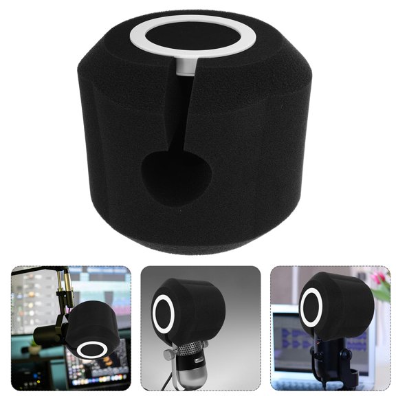 TITINICE Compact Black Pop Filter Sponge for Microphone with Efficient Audio Isolation