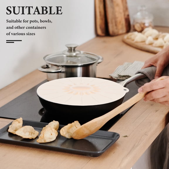 TITINICE Versatile Silicone Lid Beige Spill-Proof Sealing for Home Use