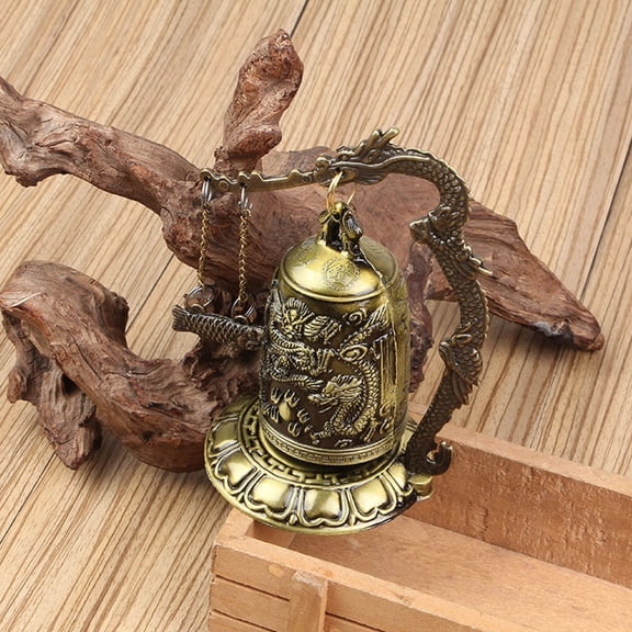 TITINICE Multi-Color Bronze Dragon Bell Sculpture Decorative Figurine for Tabletop, Office, Home or Desk Ornament