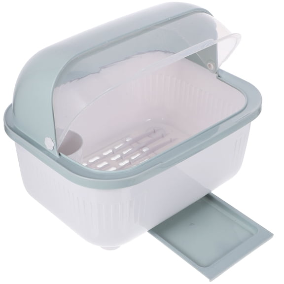 TITINICE White Kitchen Dish Drainer Box with Lid Convenient Flip Top for Easy Access
