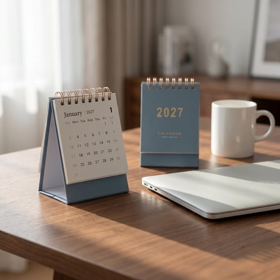 TITINICE Dark Blue 2027 Daily Scheduler Tent Standing Desk Calendar for Home Study and Workout Tracking