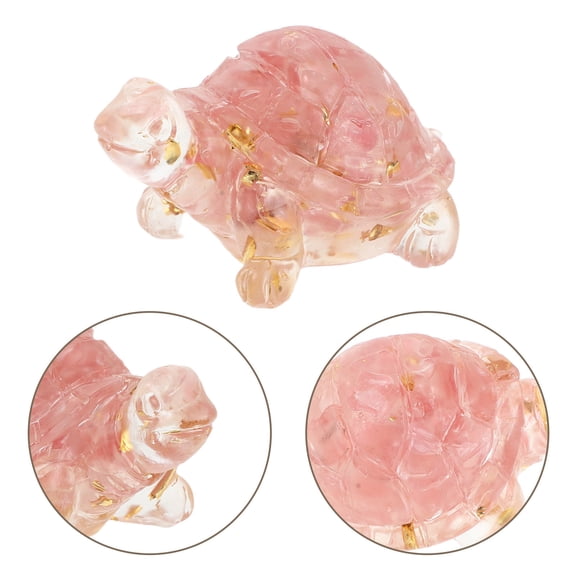TITINICE Decorative Feng Shui Turtle Statue Crystal Turtle Figure Watermelon Red for Desk