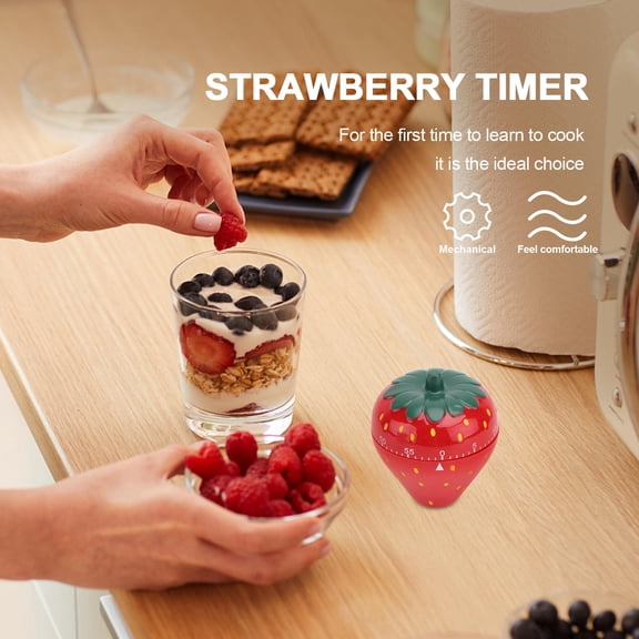 TITINICE 1Pc Red Mechanical Cooking Timer with Decorative Fruit Shape