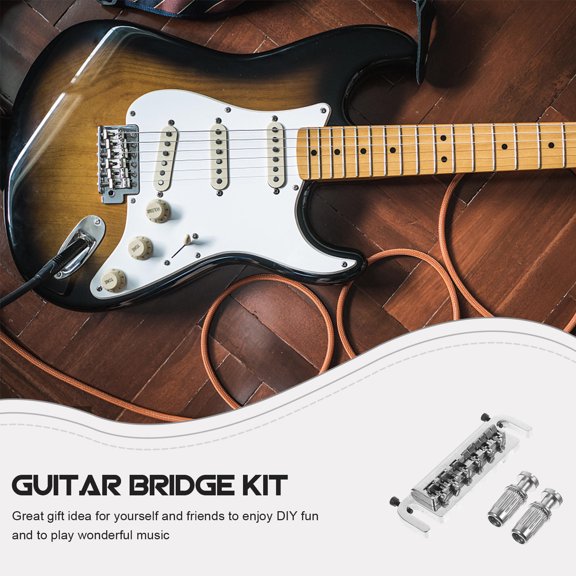 TITINICE Electric Guitar Bridge Parts Zinc Alloy Wraparound Saddle with Chrome Gloss