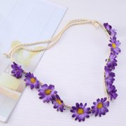 TITINICE Floral Hairband with Clips Headband Polyester Wedding Accessory for Women Engagement 2Pcs