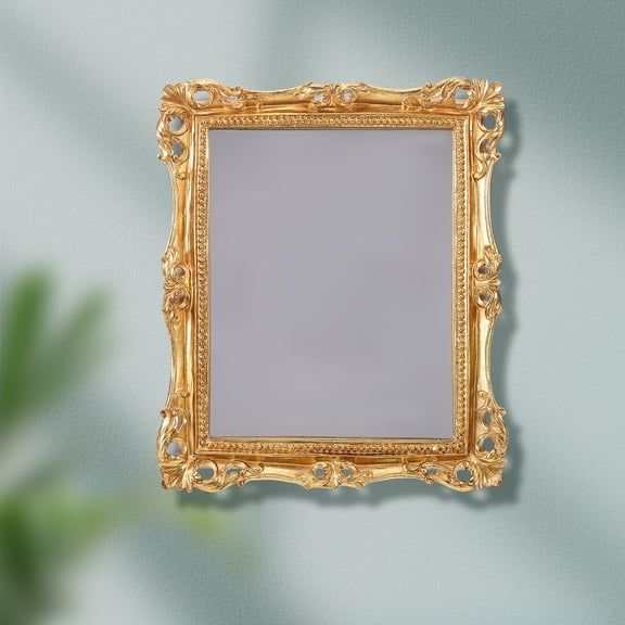 TITINICE Golden Resin Wall Mounted Decorative Mirror for Home Use High Definition Vanity Mirror 20.0 x 28.0 Inches