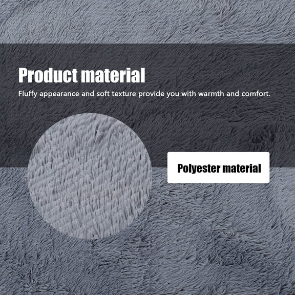 TITINICE Grey Plush Carpet Floor Mat with Anti Skid Backing for Pet Use and Home Decoration