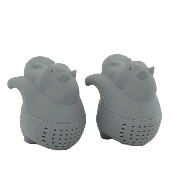 TITINICE Grey Silicone Hippo Tea Infuser with Fine Slots Food Grade Safe for Home Use