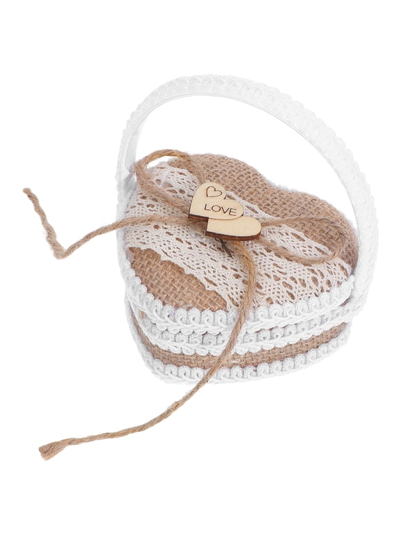 Handmade Pe Cotton Linen Wedding Ring Box with Natural Charm