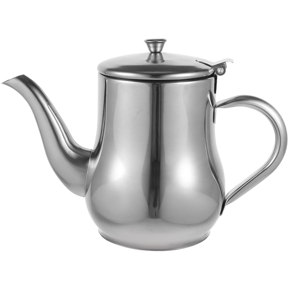 TITINICE Plated Silver Oil Dispenser Bottle Stainless Steel Grease Container with Spill Resistant Mouth