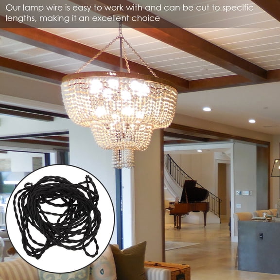 TITINICE Industrial Lamp Cord Black Electrical Wire for Pendant Light and Chandelier Fixtures