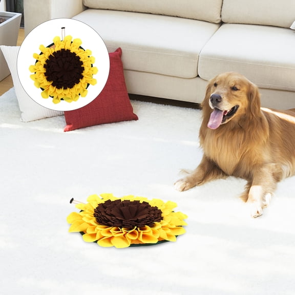 TITINICE Dog Licking Mat Decorative Snuffle Pad Yellow 1Pack