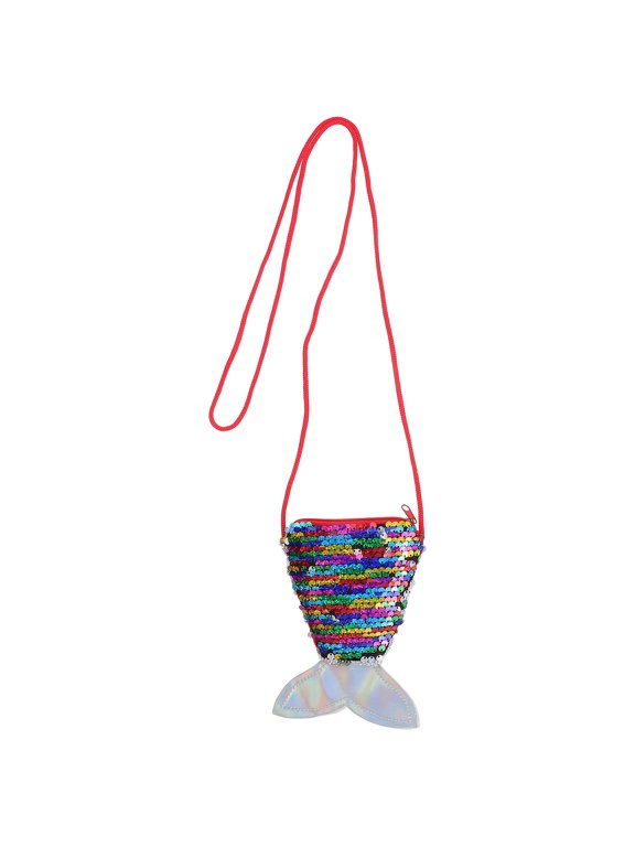 Mermaid Tail Purses, Sequin Glitter Mini Pouch Bags for Girls and Kids, Mermaid Birthday Party Favor