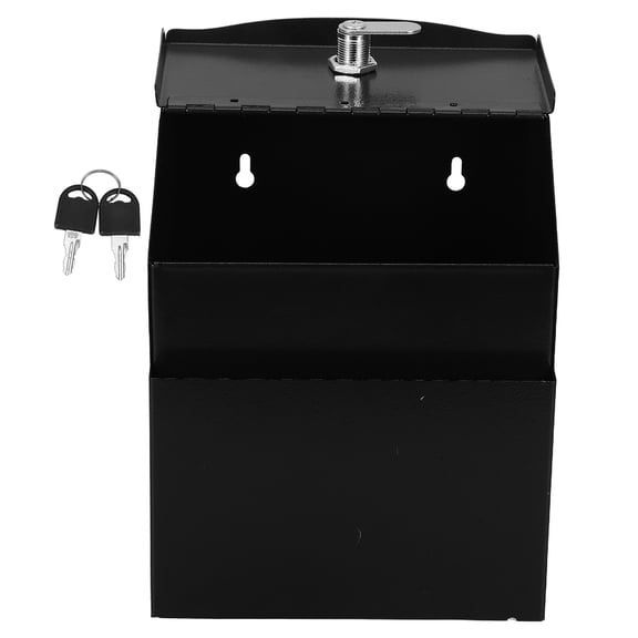 TITINICE Metal Ballot Box with Slot and Lock Black Donation Container for Office and Classroom Use