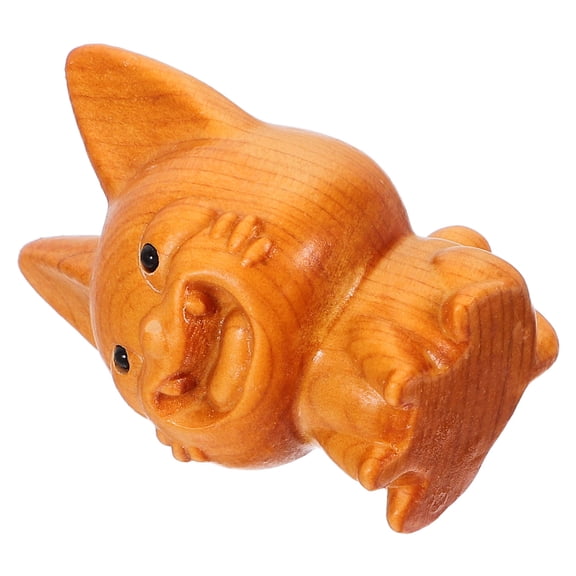 TITINICE Skilled Artisan Carved Wooden Alpaca Figurine Cliff Cypress Wood Animal Sculpture for Decor
