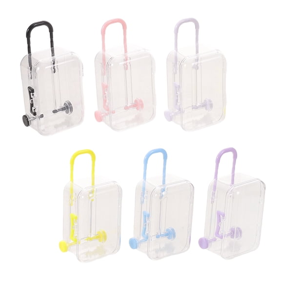 TITINICE Multi-Color Plastic Jewelry Storage Box for Travel with Rolling Wheels 6Pcs