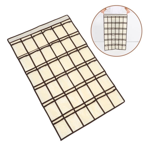 TITINICE Multifunctional Classroom Pocket Chart Organizer for Phones Calculators with Clear Beige Pockets