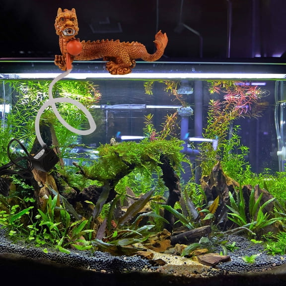 TITINICE Orange Resin Dragon Ornament Fish Tank Decor Small Durable Aquarium Accent