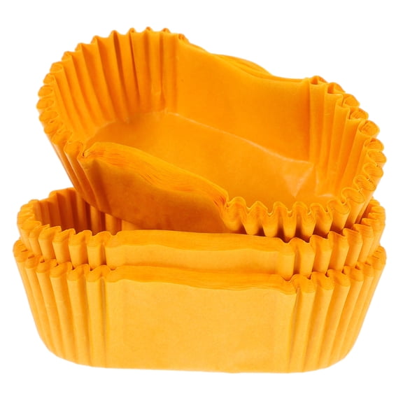 TITINICE Oval Cake Paper Baking Cups Yellow Oil Resistant for Muffins and Desserts